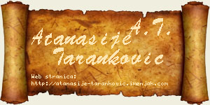 Atanasije Taranković vizit kartica